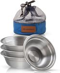 Stainless Steel Bowl Set - 6 inch Ultra-Portable Dinnerware 4 Pack Round BPA Free Bowls with Mesh Travel Bag for Outdoor Camping | Hiking | Picnic | BBQ | Beach