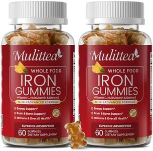 Iron Gummies for Women, 4-Source Iron Supplement with Vitamin C, Folate