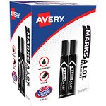 Avery Marks-A-Lot Desk-Style Permanent Markers 36/Pkg-Black, Chisel Tip