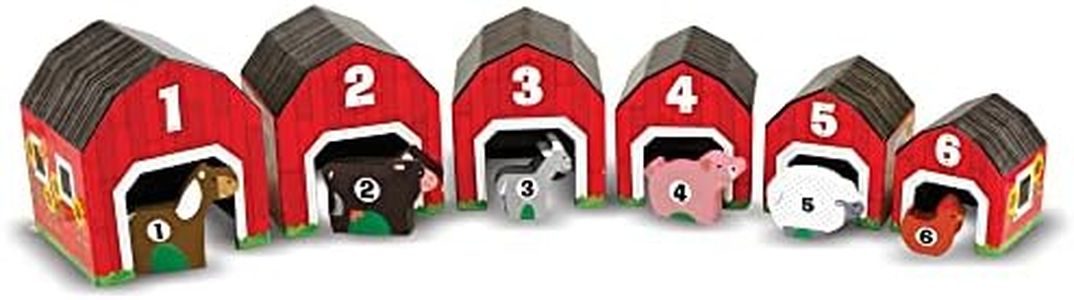 Melissa & Doug Giochi A Incastro E Ordinamento In Sequenza, Animali da fattoria in legno, Gioco Educativo, 2+ Anni, Regalo Bambini Bambine, Montessori