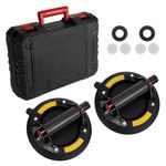 2 Pack Vacuum Suction Cup,Heavy Duty Glass Suckers Lifters,Powerful Industrial Glass Vacuum Suction Cup for Granite, Tile, Glass Lifting,8 inch Suction Cups With Plastic Box 220lbs Load Capacity