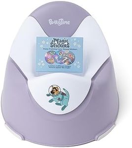 POTTY TIME New | Potty Training Seat by Potty Watch Inventor - Easy & Fun Toilet with Interactive 6 Reusable Color Changing Stickers and Potty Watch Included (Potty Seat (Space))