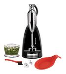 ESGE Zauberstab M 200 chrome 90580, hand blender, purée stick, hand mixer, professional, accessories, up to 17,000 rpm, 200 watts, ergonomic handle design, twin switch, clip-on centring, AC motor,