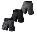 Pair of Thieves Super Fit Men’s Long Boxer Briefs 3 Pack, Black/Grey, X-Large