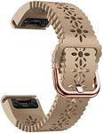 Fleshy Leaf QuickFit 20mm Wishbone Watch Band Compatible with Garmin Fenix 7S 5S/ 5S Plus, 6S/ 6S Pro, D2 Delta S, Descent Mk2S - Silicone Replacement Strap Bracelet Wristband - Smart Watch Accessories (kaqi)