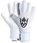 Keeperking Goalkeeper Gloves for Adults Football Gloves Men's Inner Seam Professional Grip 4 mm Secure Fit Unisex (10, E.White Neg)