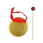 Portable Mini Hand Gong,Opera Gong with Round Play Hammer Drumstick (Gold)