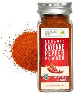 Organic Cayenne Pepper Powder 1.76 oz - Ground Red Chili for Cooking, Spices & Seasoning - Cayenne Pepper Organic, Gluten Free, USDA Ceritified, Kosher - The Holly Tree