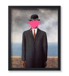 Poster Master The Son of Man Painting Poster - Man in Overcoat Print - Altered Art - Pop Art - Portrait Art - Surreal Art - Gift for Men & Women - Decor for Office or Bedroom - 8x10 UNFRAMED Wall Art