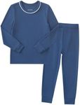 pureborn Toddler Boy Pajamas Set Kids Long Sleeve Snug Fit Cotton Sleepwear Pjs 2pcs Set Blue Gray 3T