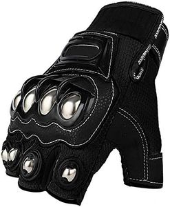 Outdoor Glove Steel Knuckle Motorcycle Motorbike Powersports Safety Gloves (Black, M)