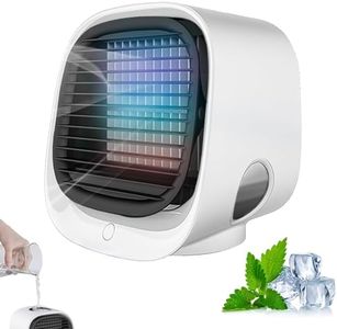 Aira Breeze Luftkühler, Air Breeze Klimaanlage, Luftkühler mit Wasserkühlung Klein, Tragbarer Klimaanlagenventilator, USB-betriebener Klimagerät für Familie, Reisen (Weiß)