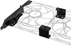 Akasa PCI Slot Bracket for Mounting One/Two 120mm Fans | Dual Fan Rack Mount | GPU Bracket | 120mm Case Fan Mount Rack | Black Iron | AK-MX304-12BK