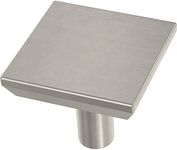 Franklin Brass P40847K-SN-C Simple Chamfered Square Kitchen or Furniture Cabinet Hardware Drawer Handle Knob, 1-1/8-Inch (29mm), Satin Nickel, 10-Pack