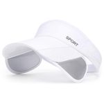 PALAY® Sun Golf Visor Hats for Women, Adjustable Retractable Brim Golf Cap Beach Hats for Women - White
