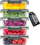 Zulay Kitchen 5 Pack Glass Food Sto