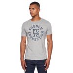 French Connection Mens Premium Half Sleeve Crew Neck T-Shirt with Letter Print Logo Design(L,Hodges Grey Marl)