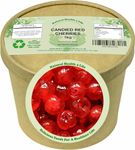 Natural Health 4 Life Cake Baking Ingredients Candied Whole Red Coloured Glace Cherries 1 kg in Recyclable Kraft Paper Tub (1 tub) Produce of Spain