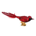 Kurt Adler 5-Piece Glass Red Clip-On Bird Ornament Set