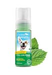 TropiClean Fresh Breath Dog Teeth Cleaning Foam - Dental Care Solution - Breath Freshener Oral Care - Foam for Bad, Smelly Dog Breath - Derived from Natural Ingredients, Mint, 4.5oz