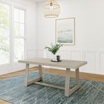 Plank+Beam 72 Inch Farmhouse Dining Table, Solid Wood Rustic Kitchen Table, Large Wooden Rectangular Dinner Table for Dining Room, Home Office, Living Room Furniture, Easy Assembly, Seashell Wirebrush