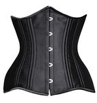 SHAPERX Women 24 Double Steel Boned Longline Heavy Duty Waist Training Corsets Body Shaper, SZ1971-Black-2XL