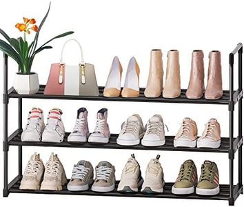 Shoe Rack for Closet Sturdy Shoe Storage Metal Shoe Rack Organizer for Entryway Shoes Organizer Over The Door Shoe Organizer Shoe Shelf Zapateras Organizer Free Standing Racks,3 Tier Large Shoe Rack