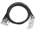 TIESOME Leather Cord Necklace, 10Pcs Waterproof Braided Leather String Chain Necklace Black Woven DIY Rope Chain with Lobster Claw Clasp for Women and Men (2.0mm,45cm)