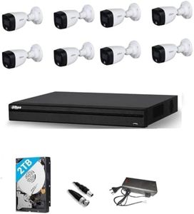 DAHUA 5MP Colour Vision in Night Full HD Night Vision CCTV Security Camera Combo Set Bullet (Outdoor, Indoor) 8Pcs, 8 Channel XVR, 2 TB Surveillance HDD, for Home and Offices (8BULLET)