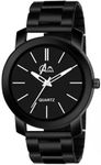 Acnos Polyurethane Black Simple Dial Black Case Black Speedbelt Analogue Casual Watch For Men Boy Pack Of 1, Black Band