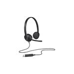 Logitech H340 Wired Headset, Stereo Headphones with Noise-Cancelling Microphone, USB, PC/Mac/Laptop - Black