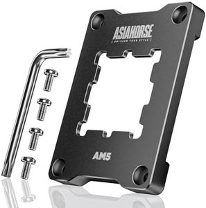 AsiaHorse AM5 CPU Contact Frame, 100% Flush Anti-Bending Secure Frame, High-Strength Metal Construction for AMD AM5 Motherboards (X670/B650), Enhances Cooling Efficiency, Includes 4 Screws &Hex Wrench