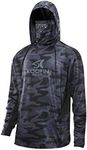 KOOFIN GEAR Performance Hooded Fishing Shirt Long Sleeve Hoodie Sun Protection, Charcoal, Large