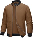 MAGCOMSEN Lightweight Jacket for Men Bomber Jacket Full Zip Light Windbreaker Casual Stylish Golf Jackets Brown XL