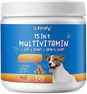 Glucosamine Treats for Dogs - 120 Soft Chews Duck Flavor -Chondroitin for Hip & Joint Health -Contains Dog Probiotics Support Digestive & Immune Support Advanced Hip and Joint Supplement for Dogs
