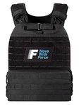 Force Fitness - Weighted Vest - Ultra-durable and Adjustable Straps - Includes Steel Weight Plates, Improves Workouts from Home or Gym (7kg, Black)