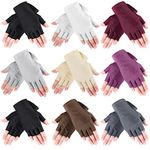 9 Pairs Summer Fingerless Gloves Half Finger Sun Protection Gloves Touchscreen Driving Gloves for Adult, Assorted Colors, One Size