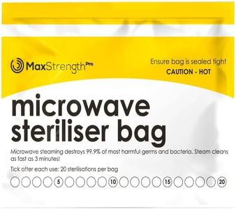 Premium Microwave Sterilizer Bags (20pcs) by Max Strength, Large & Durable Steam Bags for Baby Bottles, Soothers, Teethers & Training Cups, 20 Uses per Bag & Marking System