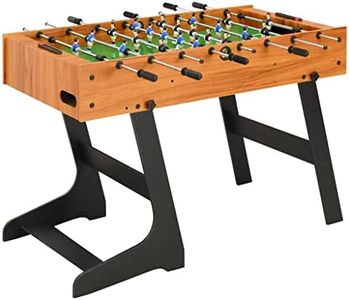 vidaXL Folding Football Table in Light Brown, Professional Size with 11x2 Players, Robust MDF and Steel Rods, Suitable for One-on-One and Group Play, Foldable for Easy Storage