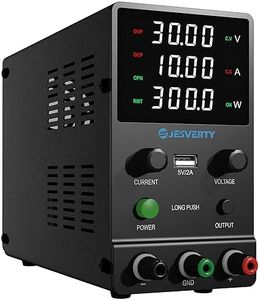 Jesverty DC Power Supply Variable, 0-30V 0-10A Adjustable Switching DC Regulated Bench Power Supply with Encoder Knob, Output On/Off Switch, 4-Digit LED Display, 5V/2A USB Charging Port - SPS-3010H