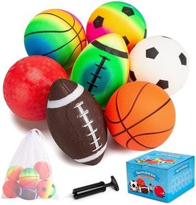 Innotoys Kids Playground Balls, 7 Pcs 5 Inch Rubber Dodge Ball, Kick Ball, Indoor and Outdoor Ball Game for Toddlers Children Boys Girls with Pump Included
