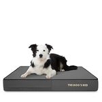 The Dog’s Bed Orthopaedic Dog Bed Large Grey with Black Piping, Waterproof Memory Foam Dog Bed