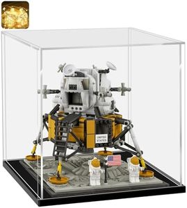 LANSCOERY Acrylic Display Case, Assemble Showcase Display Box for Collectibles, with Dustproof & Seamless Display Design, 19.7x19.7x19.7inch Thick Black Base