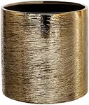 Royal Imports Flower Glass Ceramic Vase Decorative Centerpiece for Home or Wedding - Etched Cylinder Shape, 6"x6", Gold