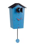 KOOKOO Birdhouse Limited Edition Blue, Wall Clock with 12 Natural Bird Voices or Cuckoo, Cuckoo Clock, Modern Design Songbird Clock with Pendulum, German Cuckoo Clock