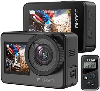 AKASO Brave 7 4K30FPS Waterproof Camera - 20MP WiFi Action Camera with Touch Screen IPX8 33FT Underwater Camera EIS 2.0 Zoom Support External Mic Voice Control with 2X 1350mAh Batteries Vlog Camera