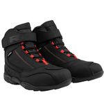 Richa Slick CE Leather Short Ankle Urban Motorbike Touring Waterproof Motorcycle Boots (Black/Red, UK Footwear Size System, Adult, Men, Numeric, Medium, 9)
