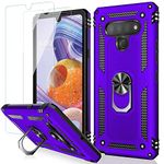 MERRO Compatible with LG Stylo 6 Case with Screen Protector,Military Grade Heavy Duty Shockproof Cover Pass 16ft Drop Test with Magnetic Kickstand Protective Phone Case for LG Stylo 6 Purple