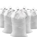 DURASACK Heavy Duty Sand Bags with Tie Strings Empty Woven Polypropylene Sand-Bags for Flood Control with 1600 Hours of UV Protection, 50 lbs Capacity, 14x26 inches, White, Pack of 50