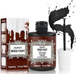Brohood Wood Paint, Wood Paints for Furniture Cabinet Kitchen, Semi-Gloss Black Scratch Repair for Surface Renovation, 1.5 Oz Black Paint for Spots and Chips
